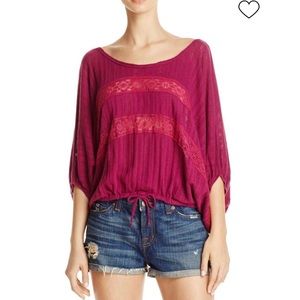 Free People Plum Lace Top